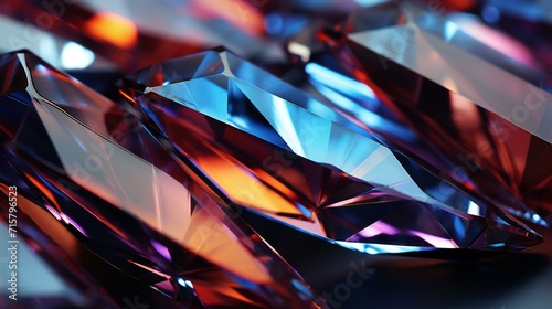 Diamond Brilliance: Shiny Gemstones in Various Colors Representing Luxury and Glamour photo
