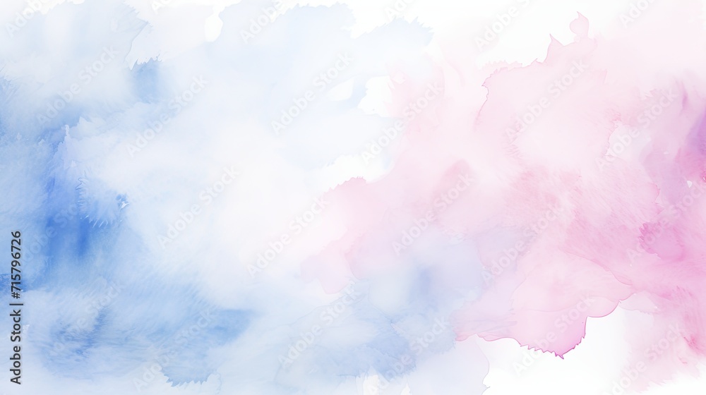 Light misty blue and soft pink watercolor splotches background