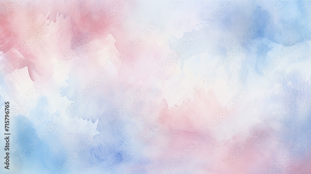 Light misty blue and soft pink watercolor splotches texture