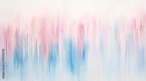 Light misty sky blue and blush pink watercolor drips