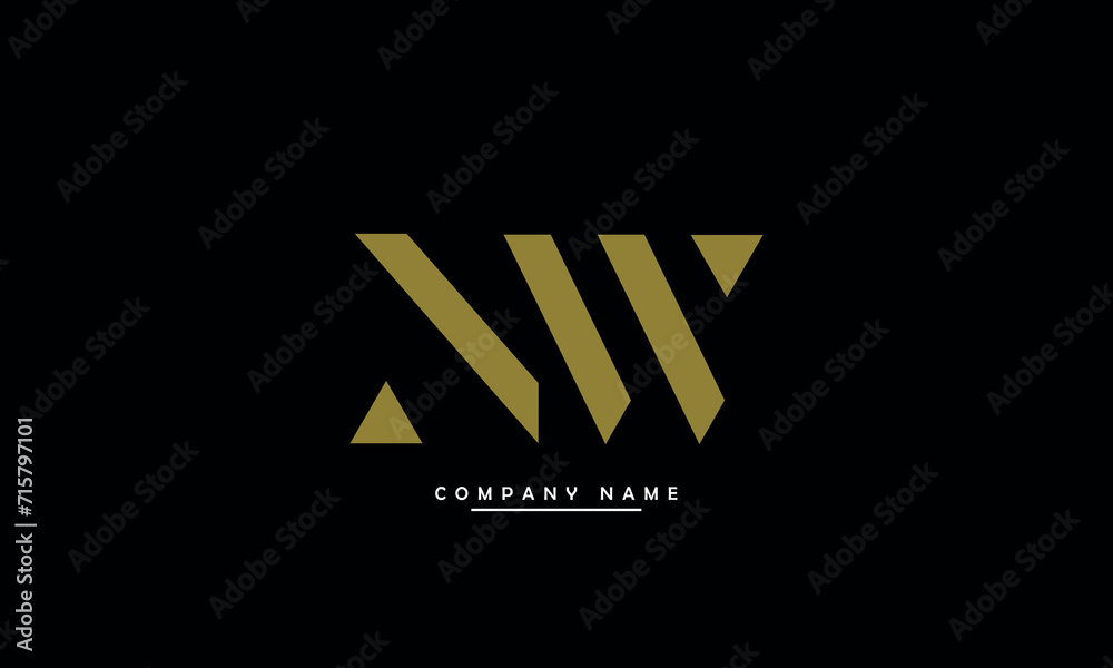 NW, WN, N, W Abstract Letters Logo Monogram NW, WN, N, W Abstract Letters Logo Monogram