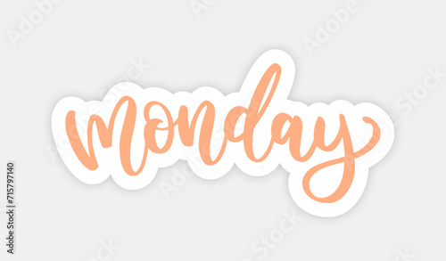 Monday hand lettering. Vector graphics. Day of the week