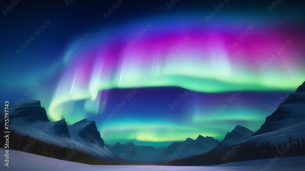the aurora borealis is seen in the sky above a mountain range