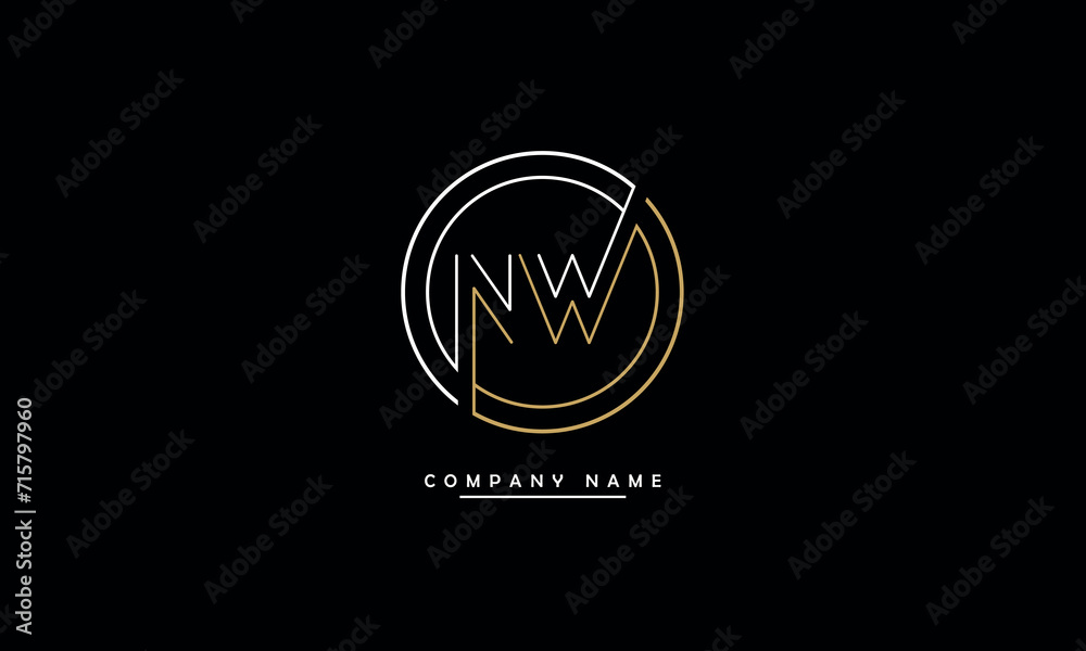 NW, WN, N, W Abstract Letters Logo Monogram NW, WN, N, W Abstract Letters Logo Monogram