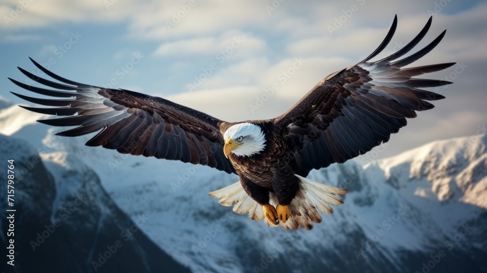 Obraz premium American bald eagle in flight