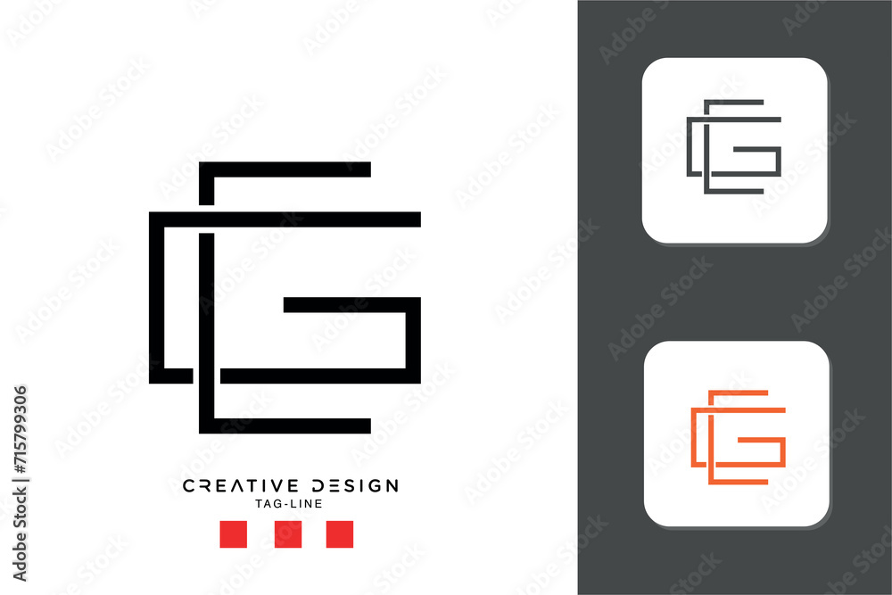 Alphabet Letters CG or GC Logo Monogram Alphabet Letters CG or GC Logo Monogram