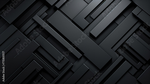 3D panoramic black metal background. Modern geometric shape gradient digital technology wallpaper. Luxury pattern website banner. High-quality ultra-realistic matt finish. Generative AI photo