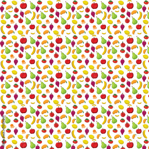 Street vegetable pattern background design, Seamless vegetarian pattern with healthy vegetables and fresh green food on a white background.