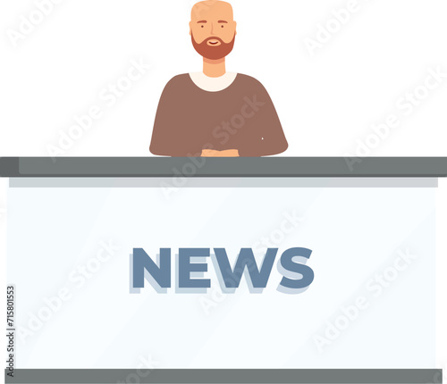 News studio show icon cartoon vector. Online tv host. Director program