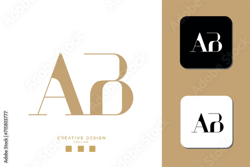 Alphabet letters icon logo AB or BA	