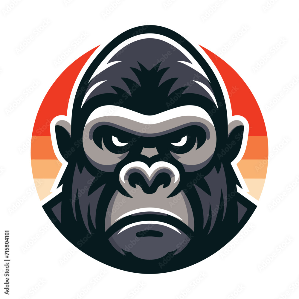 gorilla ape monkey head mascot design logo vector illustration isolated on white background gorilla ape monkey head mascot design logo vector illustration isolated on white background