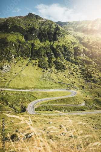winding Transfagarasan road in Romania