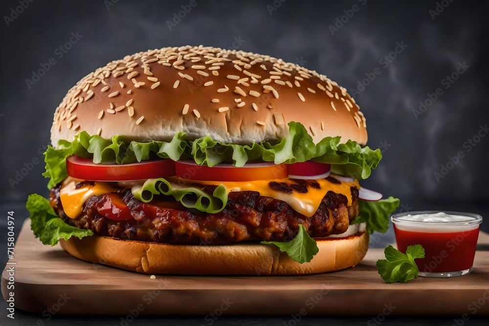 hamburger on black background hamburger on black background