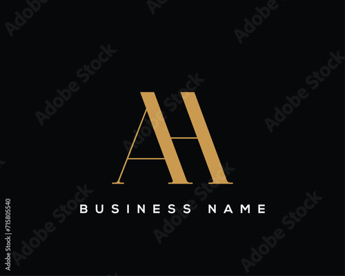 letter AH alphabet logo design photo
