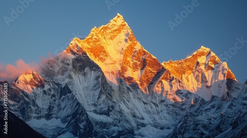 Golden Sunrise on Snow-Capped Mountains
