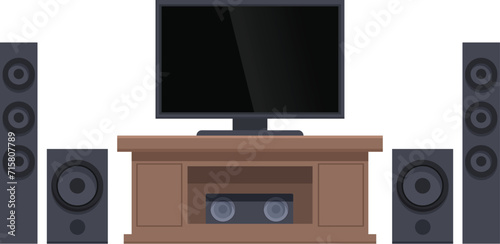 Stereo home theater icon cartoon vector. Compact disc. Screen music