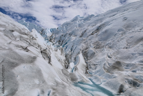 Ice and frozen rivers at Perito moreno Glacier