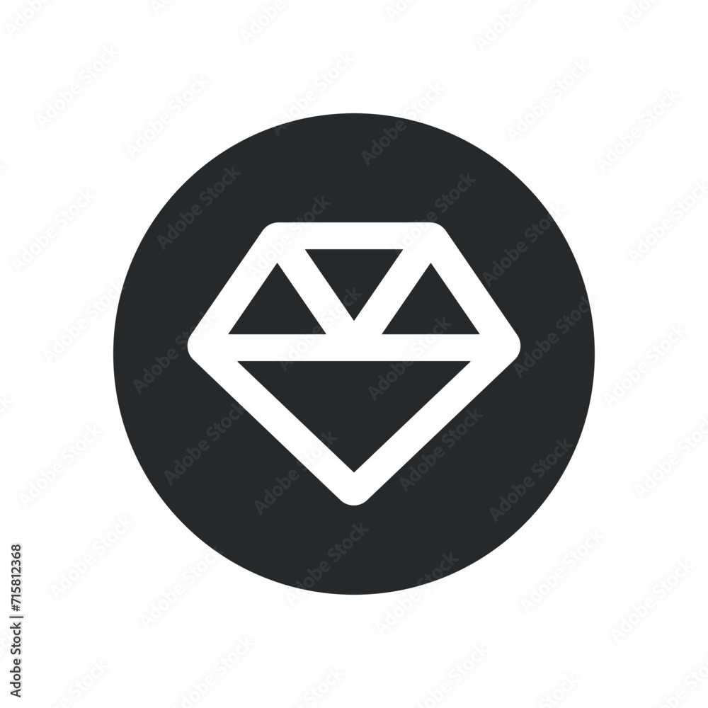 Diamond icon, line, black, flat, vector Diamond icon, line, black, flat, vector