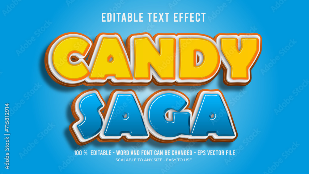candy saga editable text effect