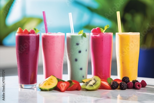 Invigorating smoothie bliss. a captivating visual journey of color and refreshment