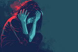 Human suffer from depression symptom