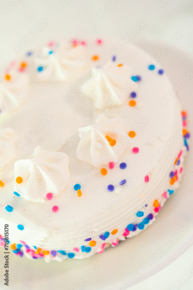 Birthday cake with funfetti sprinkles Birthday cake with funfetti sprinkles