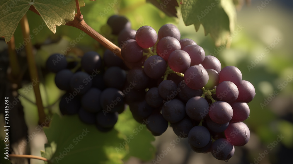 Grapes in the vineyard agriculture autumn harvest