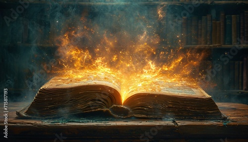 Fiery Book of Secrets: Unveiling the Mysteries of the Month Generative AI photo