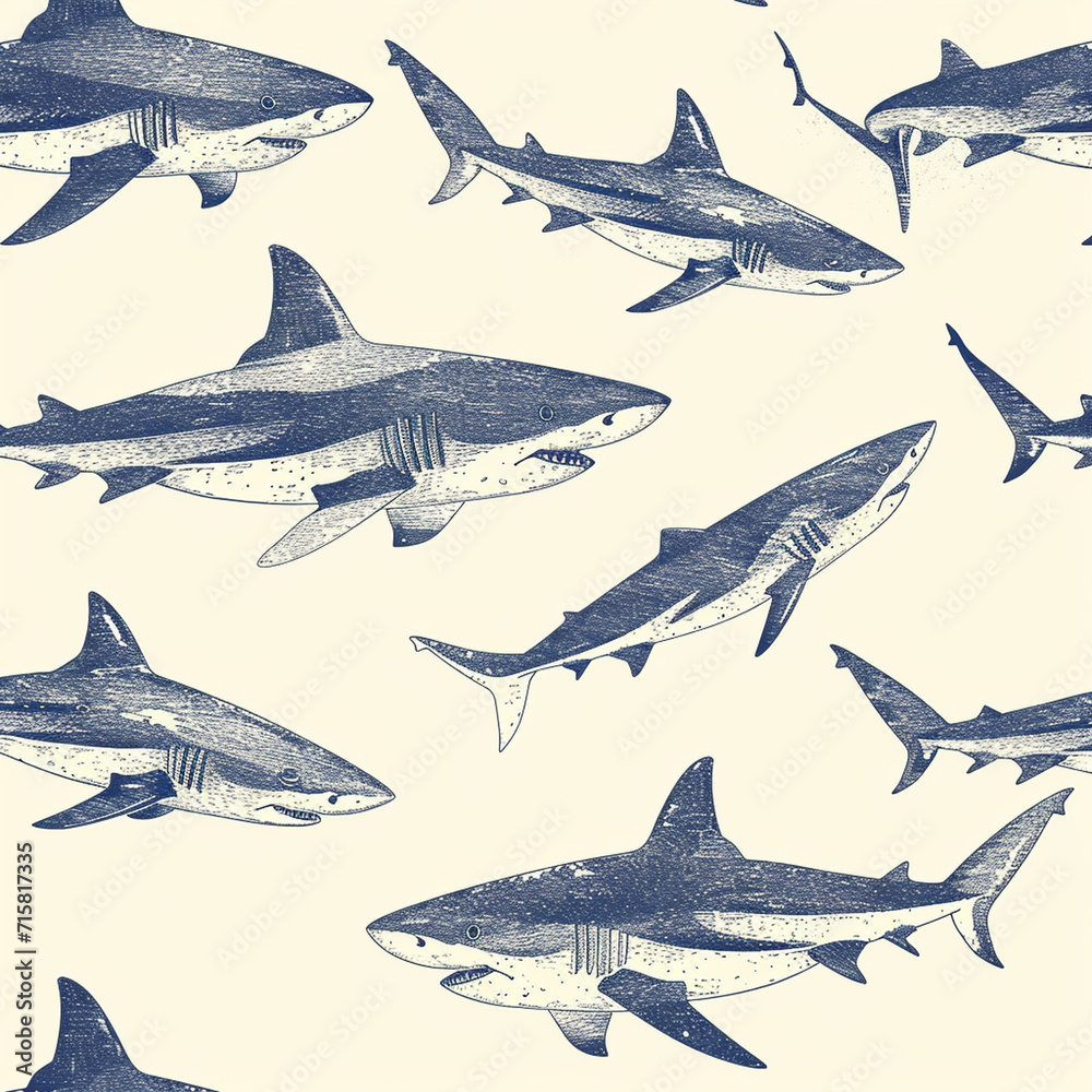 Fototapeta premium shark, pattern, design, ocean, nature