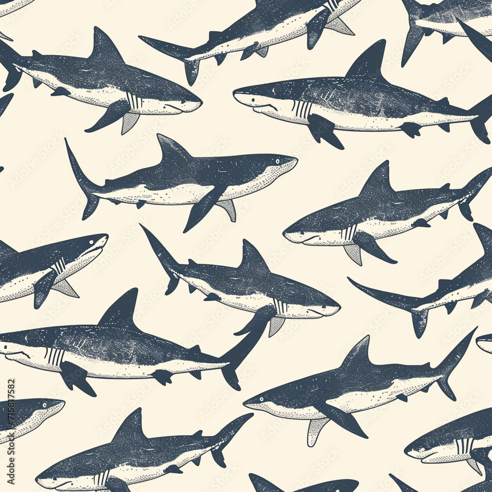 Fototapeta premium shark, pattern, design, ocean, nature
