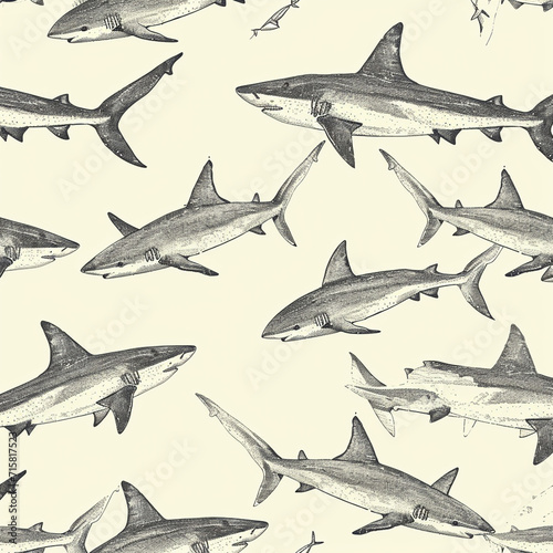shark  pattern  design  ocean  nature
