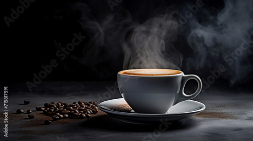 A coffee in the picture against a gray background. 