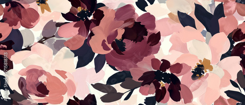 elegant floral pattern in bordeaux tones