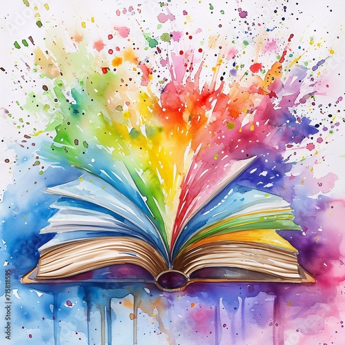 Colorful Book Art: A Blend of Literature and Vibrant Colors Generative AI