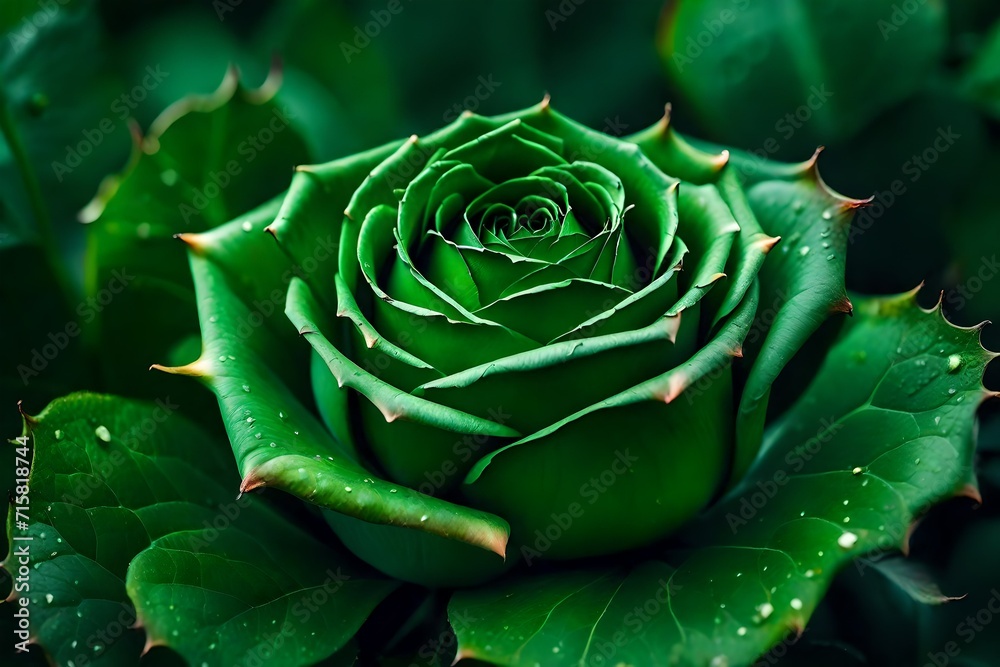 Fototapeta premium green rose bud