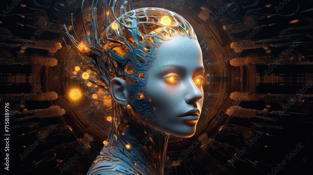 Artistic 3d Computer Generate AI image Stock Illustration | Adobe Stock