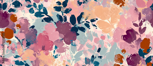 abstract floral impressions in bordeaux palette