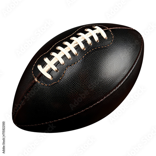 American football ball in transparent background. Generative AI.