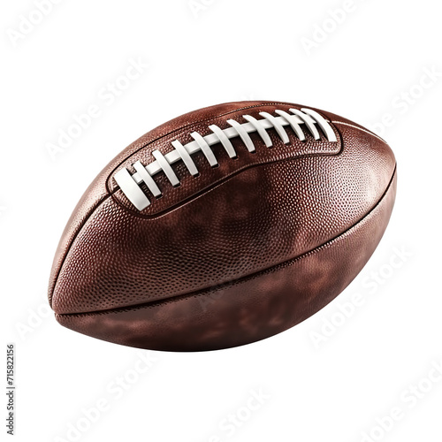 American football ball in transparent background. Generative AI.