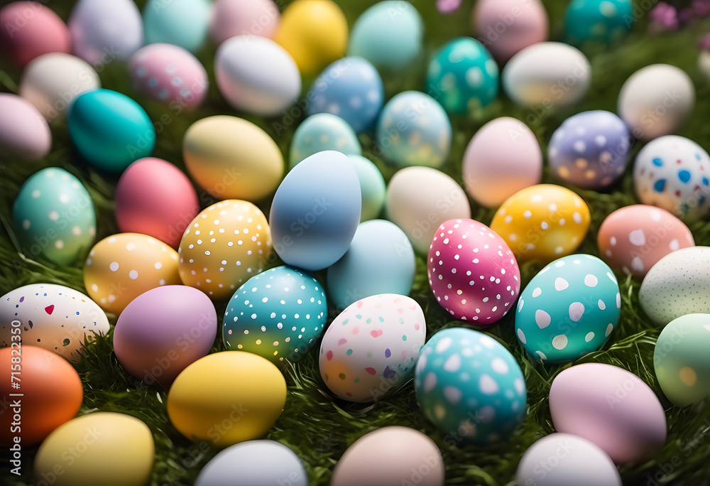 Colorful easter eggs collection, easter celebration.