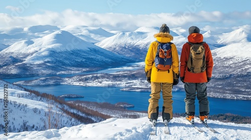 Wallpaper Mural ski trip to the alps. skiing down a mountain. wandering up in the mountains created by ai Torontodigital.ca