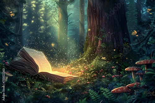 A Book of Enchantment: A Magical Journey Through the Forest Generative AI