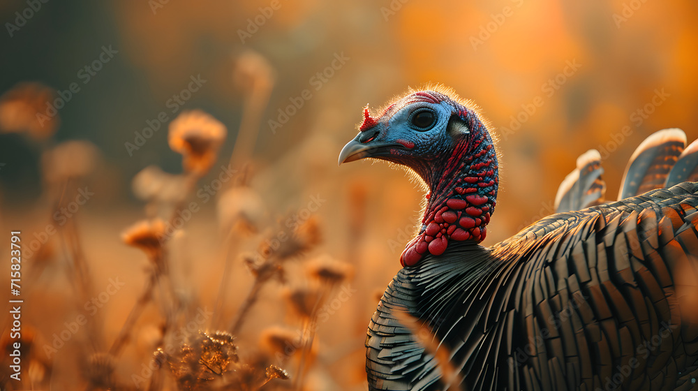 Picture of a wild Turkey in a field