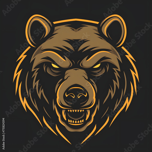 Minimalistic Bear Logo Illustration 