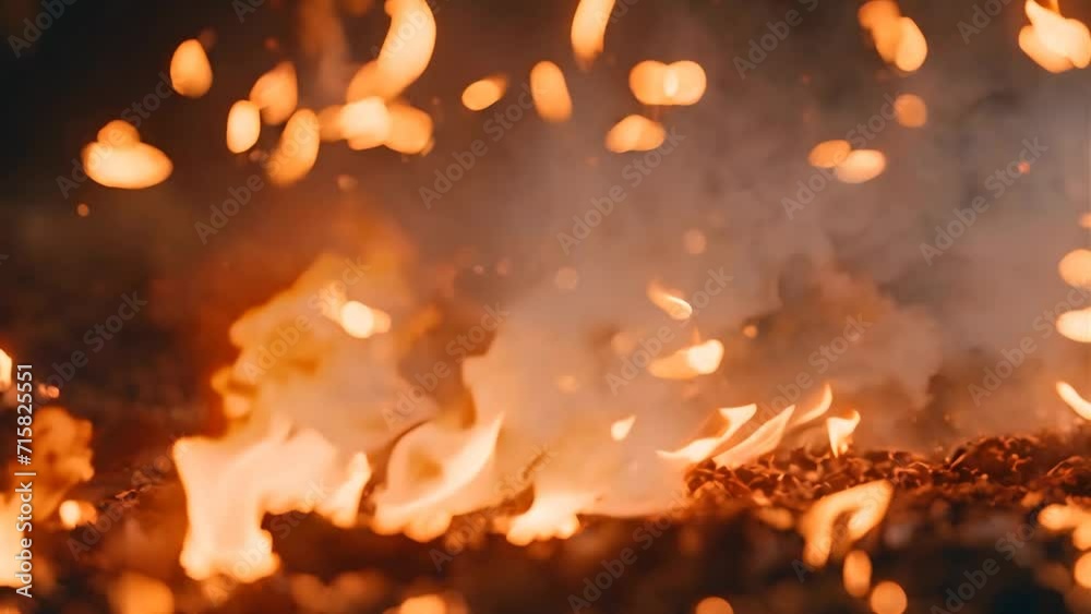 close up of burning wood generative Ai close up of burning wood generative Ai