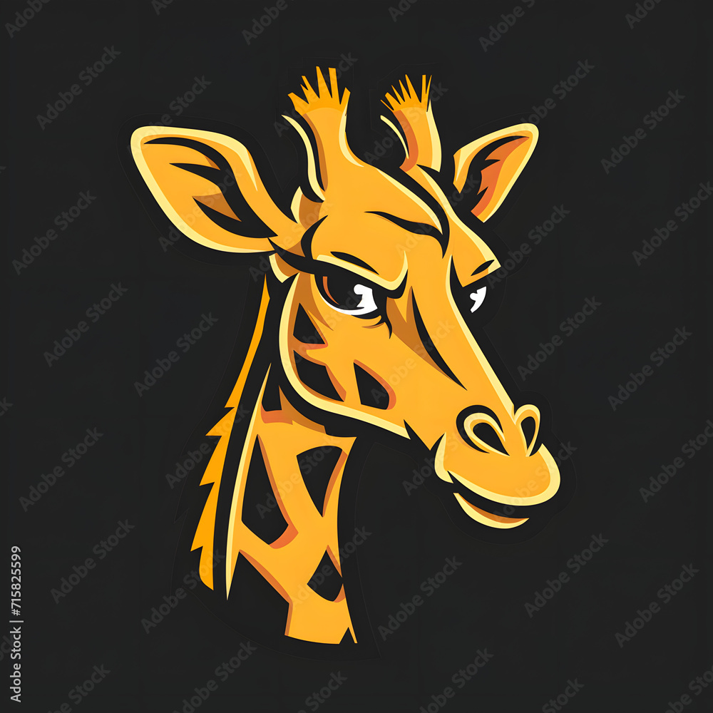 Flat Logo Vector Concept of a Giraffe