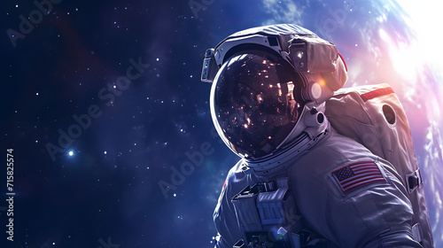 astronaut in space with reflective mask