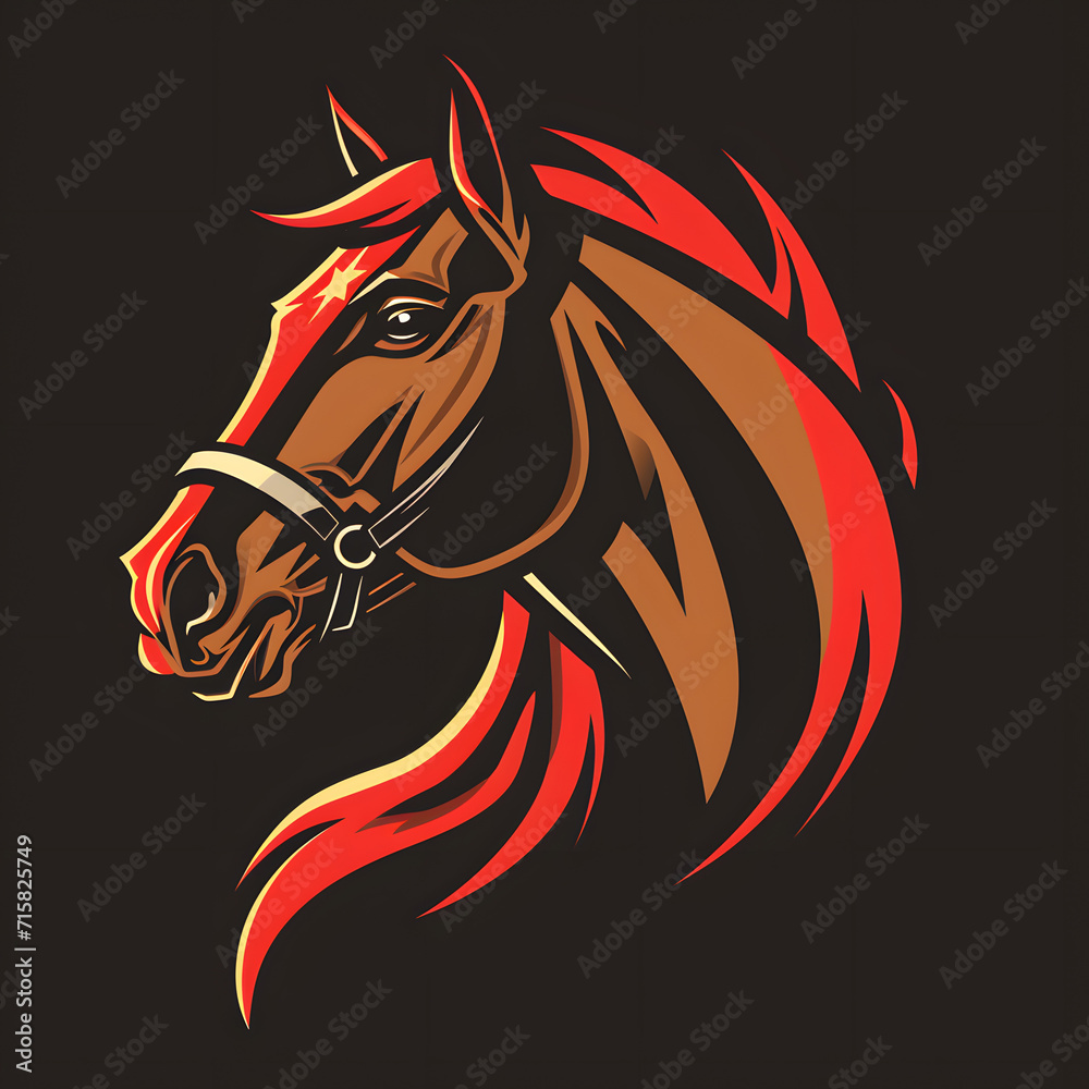 Flat Logo Vector of a Stallion Flat Logo Vector of a Stallion