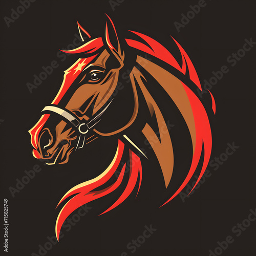 Flat Logo Vector of a Stallion