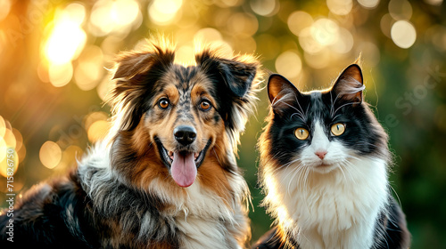 Domestic Animals, Dog and Cat Friendship, Pet Adoption Theme © ciprian